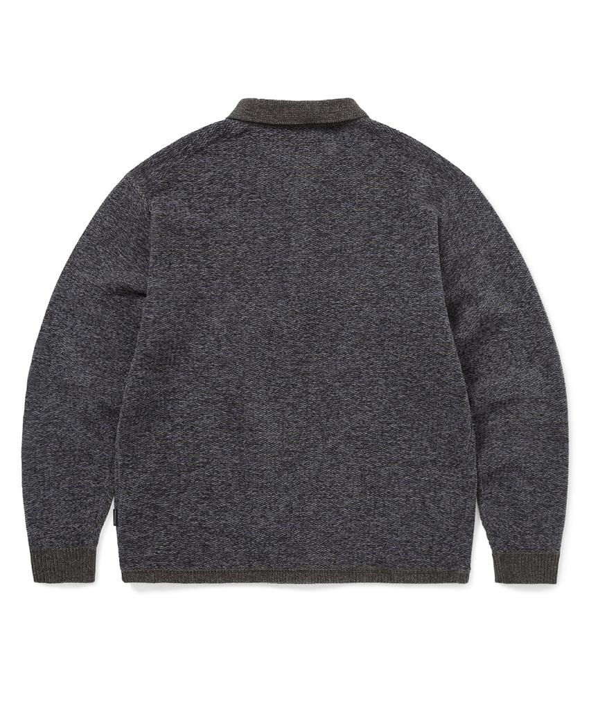 THISISNEVERTHAT Velvet Knit Polo Charcoal
