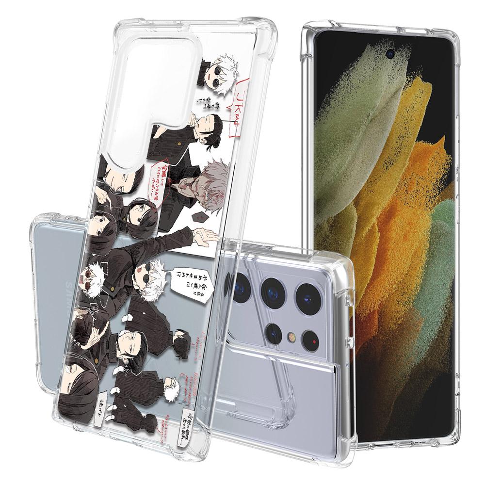 Transparent Phone Case For Samsung S10 S20 Fe S21 S22 S8 S9 Plus S21ultra Shockproof Cover Japan Anime Jujutsu Kaisen Shell Capa