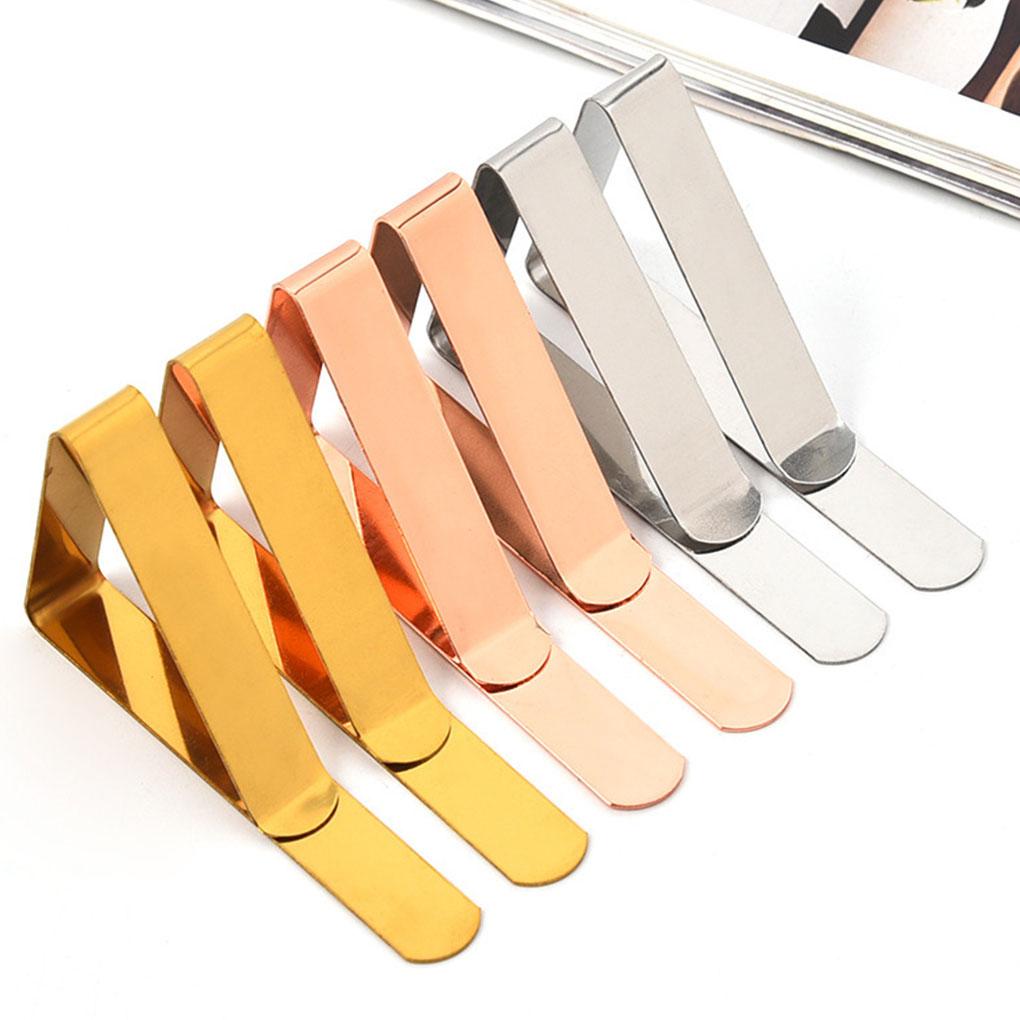 12 Stück Stabile Klemmende Edelstahl Tischdeckenklammern - Einfach Zeit und Mühe Sparen Runde Tischdeckenhalter golden