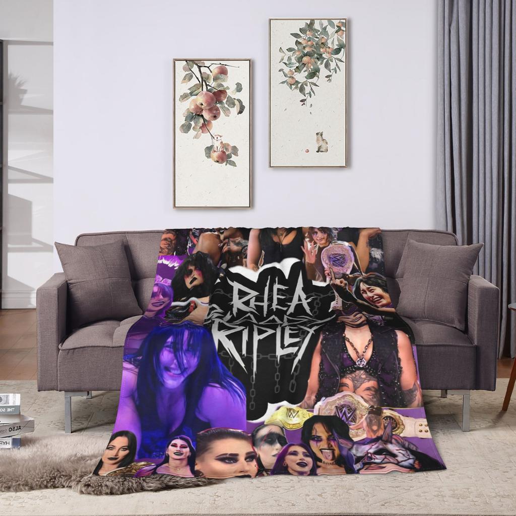 Super Soft Blanket Airplane Travel Rhea Ripley  Throw Blanket  Flannel Bedspread For Living Room Aesthetic Sofa Bed Cover