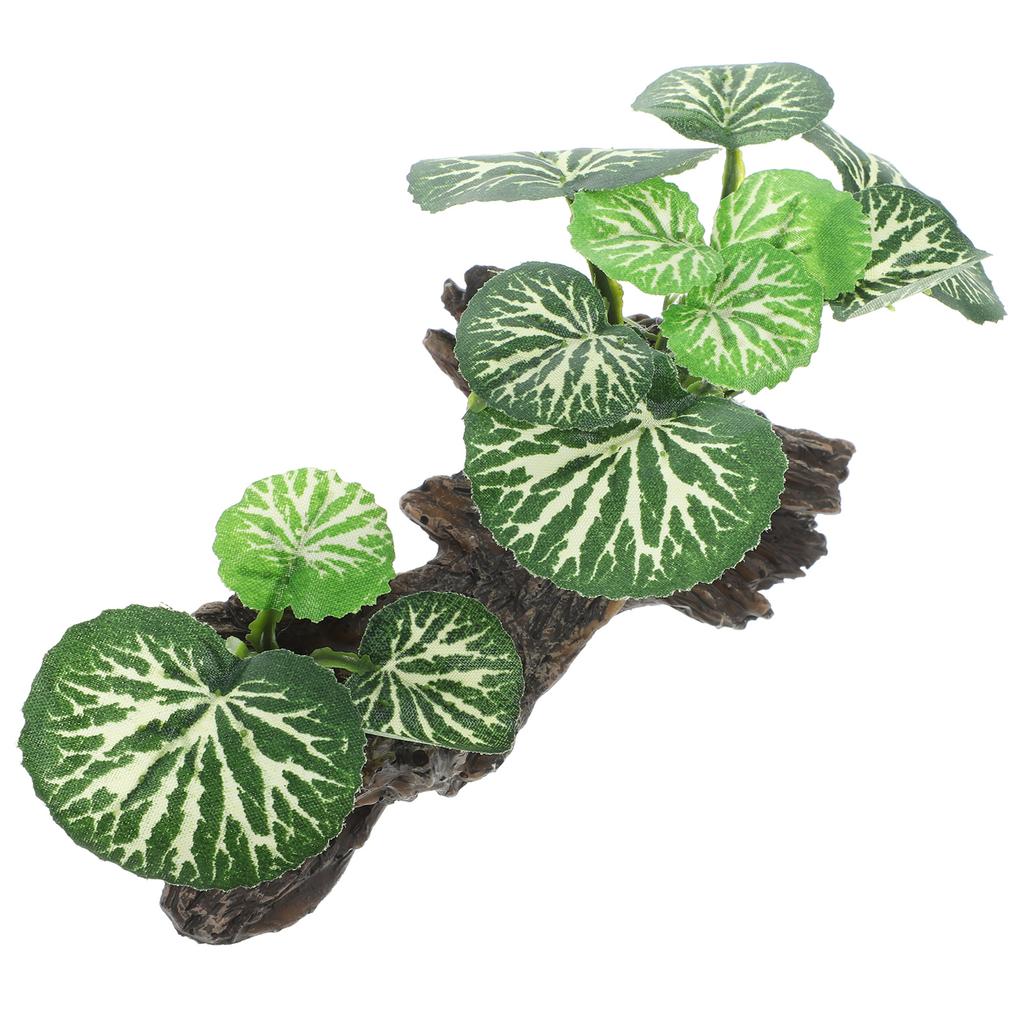 Realistic Reptile Plants Ornament for Terrarium Rainforest Plant Decor Artificial Plant for Reptile Habitat Fish Tank Decoration