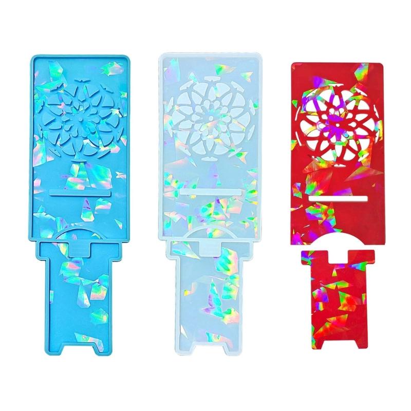 Phone Holder Epoxy Resin Mold Cellphone Bracket Mobile Stand Holographic Silicone Mould DIY Craft Jewelry Making Casting