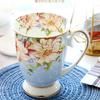 Creative European Ceramic Mug with Lid Large Capacity Bone China Water Cup Breakfast Cup Milk Coffee Cup Light Luxury