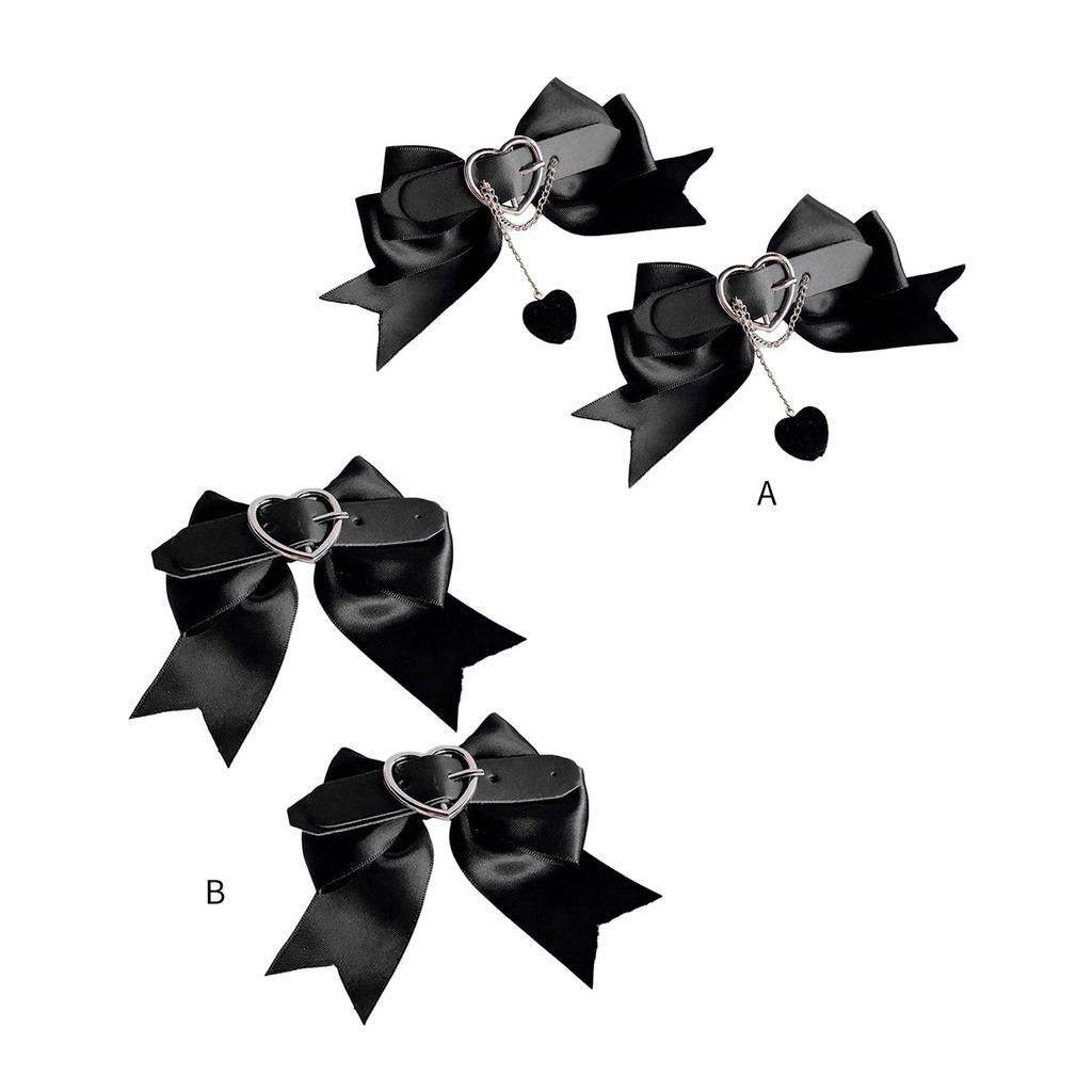 1 paire d'épingles à cheveux en forme de cœur et de nœud papillon Harajuku Nœud papillon Chaîne Pince à cheveux pour frange Cheveux Queue de cheval Épingles à cheveux pour adolescentes