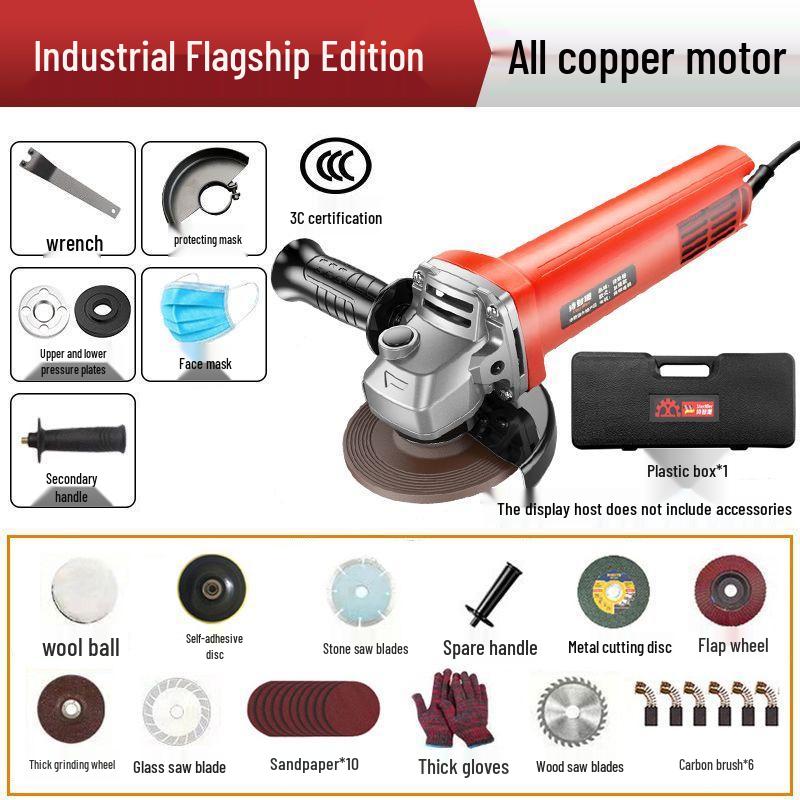 Multi-Purpose Small Angle Grinder & Polisher - Handheld Cutting and Grinding Tool with Wheel