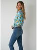 2026 Stylish Blue Floral Print Women's Loose Fit Shirt