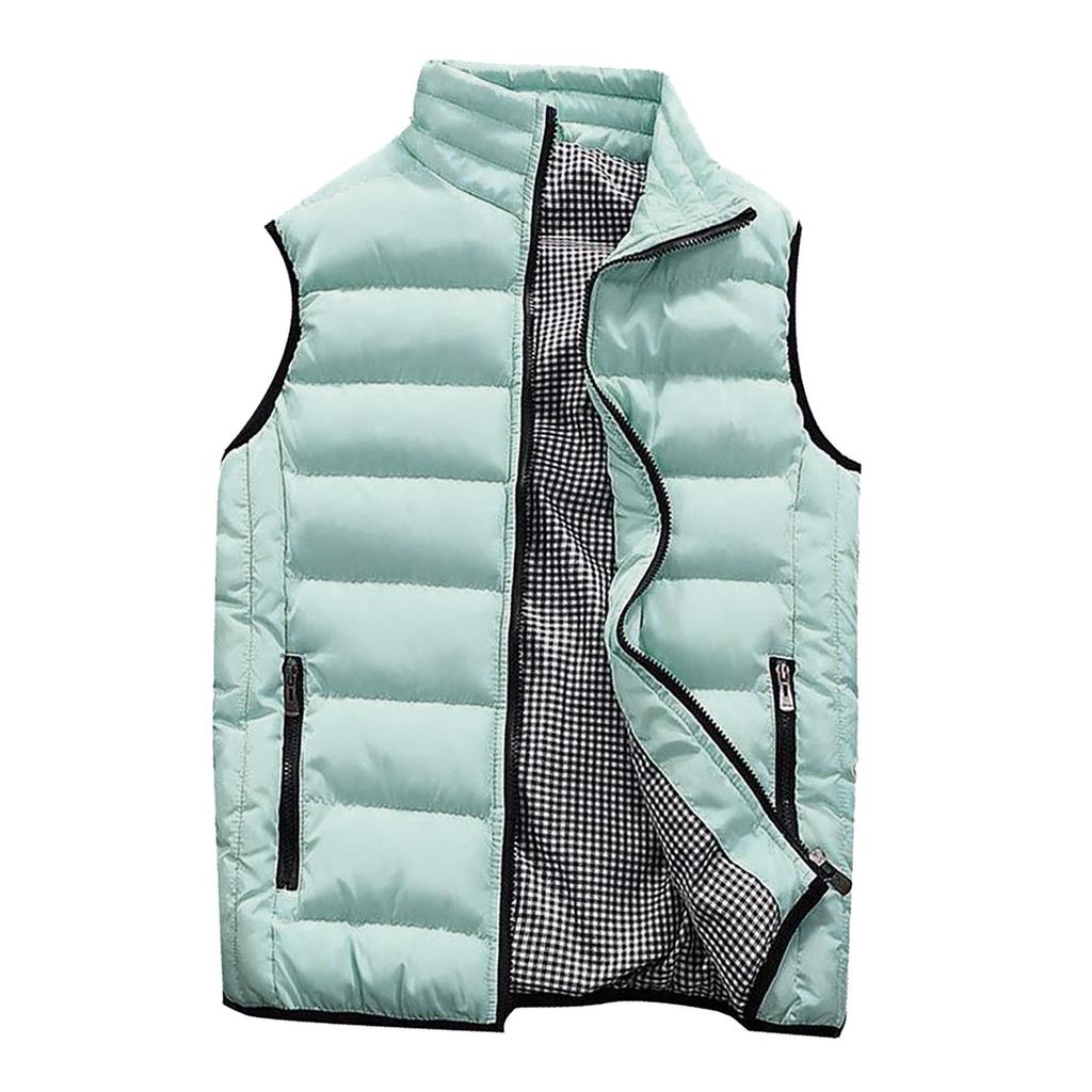 Menn Vinterfrakk Vattert Bomullsvest Varm Hette Tykk Vest Topper Jakke