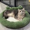 Beds Cats Warm Bed Fluffy Cushions for Winter Houses Plush Goods Pet Supplies House Kitten Basket Puppy Accessories Habitats Dog