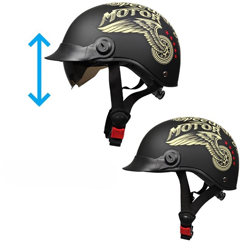 Retro Half Helmet Men's and Women's Electric Vehicle Scalp Helmet Lightweight Endoscopic Helmet