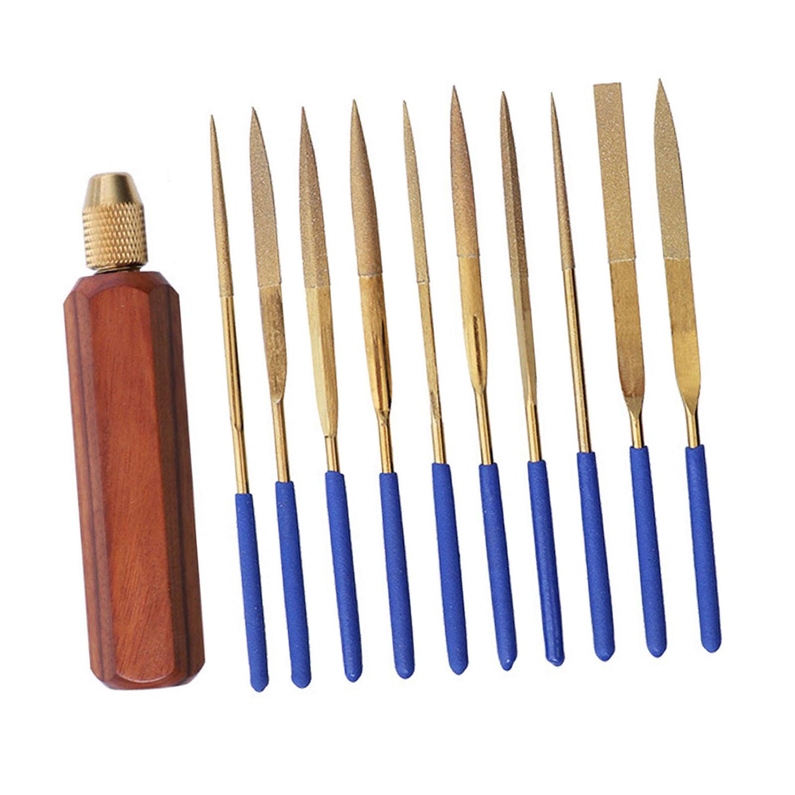 

Набор маленьких напильников 11 шт. Сплав Ювелирные напильники Деревообработка Металл Дерево Пластик Инструмент для резьбы Палисандр Шестигранник