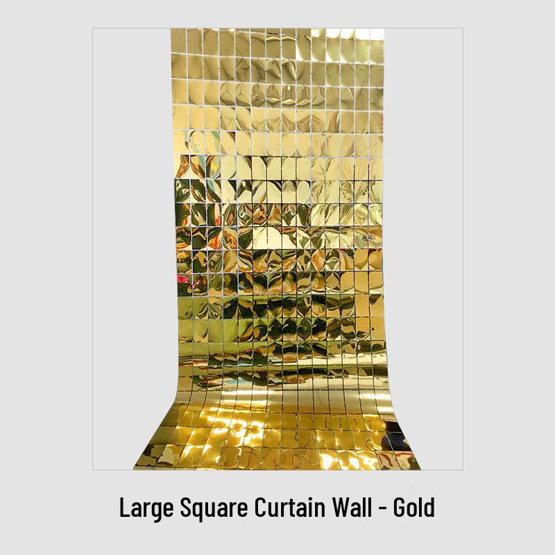 Kinetic Sequin Mirror Curtain: Shiny Round Panel for Weddings and Birthdays Backdrop
