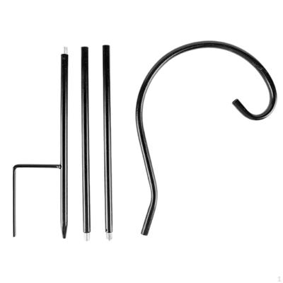 Iron Shepherd Hook Bird Feeder Pole Floor Multiuse Garden Ground Stake for Outside