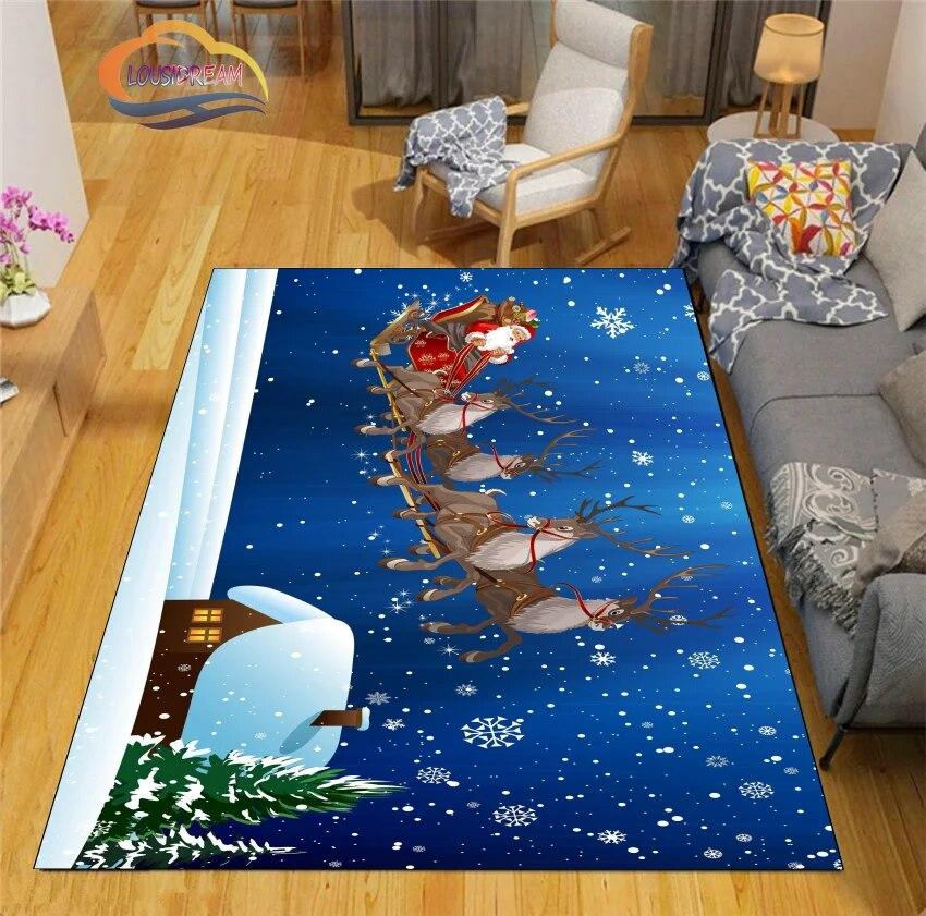 3D Printed Christmas Floor Mats Carpet  Santa  Fashion Bedroom Mat Living Room Office Children  Home Decor