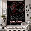 Tapeçaria de Parede com Nome e Texto Personalizados, Tapeçaria Decorativa Chainsaw Man Para Quarto
