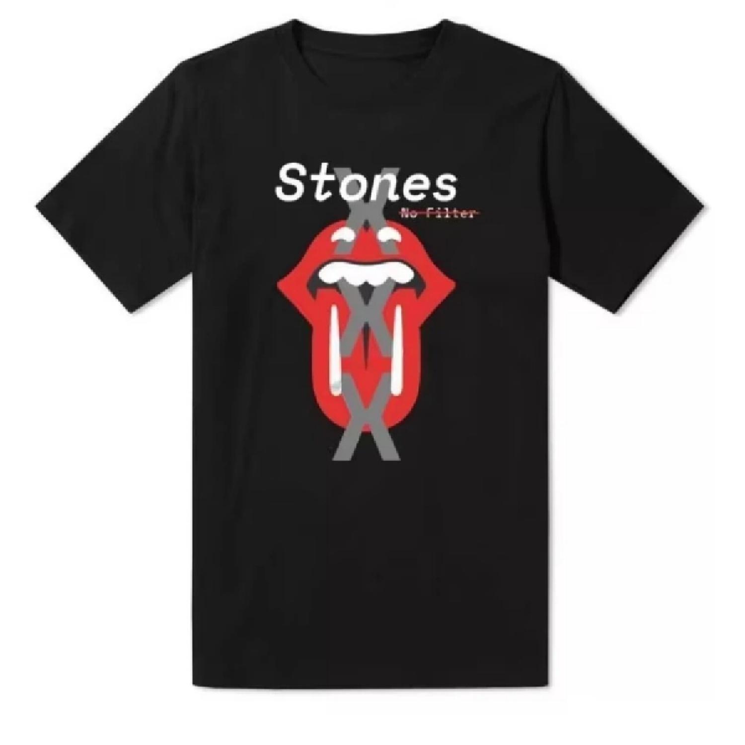 

2025 Summer European and American Rock Punk The Rolling Stones T-shirt Summer Cotton Round Neck Short Sleeve Fashion Men s Women XXXXXL