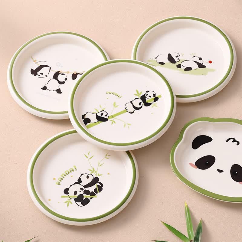 SHALL Melamin Panda-tryck Rund Snacksfat (2-pack)