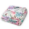 Warm Blanket Girls Boys Travel Watercolor Floral Blooms in Pink & Purple Bedding Throws For Outdoor Funny Sofa Bed Cover