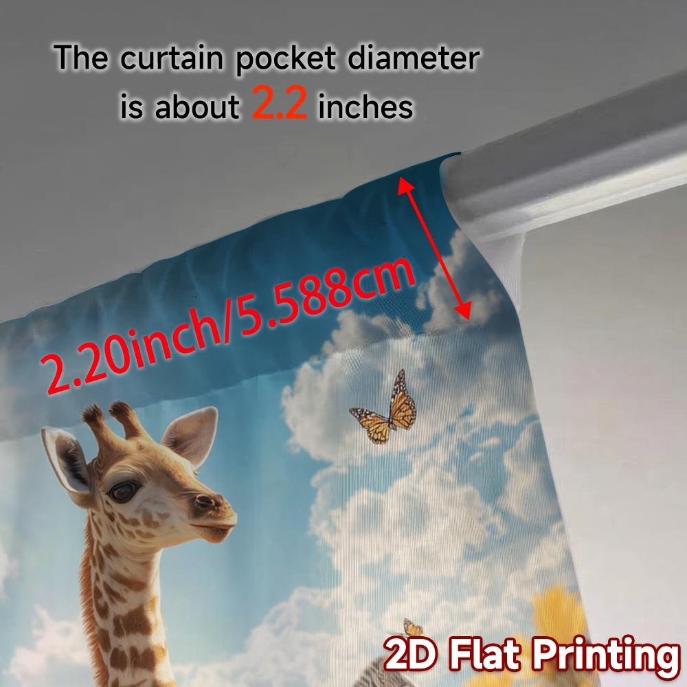 2pcs, 2D FLAT PRINTING Curtains (Without Rod) Savanna Glow Contemporary Modern Curtains Versatile Fabric Curtains All Seasons
