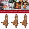 Fluffy Dog Decor Light-up Christmas Golden Dog Ornamental Festive Yard Decoration for Merry Holiday Season