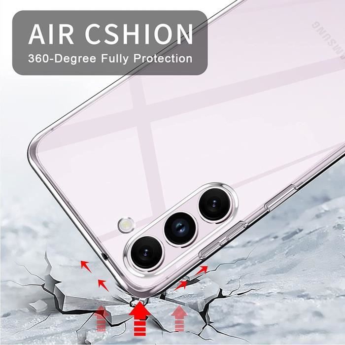 Coque Silicone - BOOLING - pour Samsung Galaxy S24 Plus - Ultra transparent - Protection chocs - 2 Verres Trempés