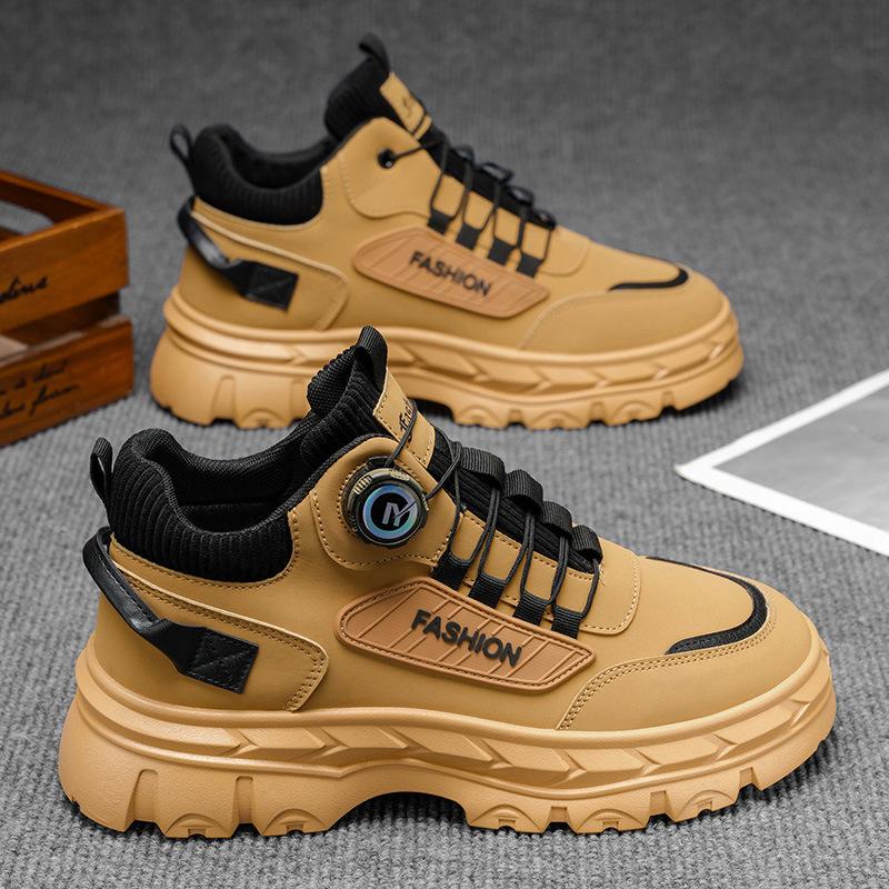 2025 Autumn Men's Shoes New High-top Martin Boots Men's British Retro Platform Tooling Shoes Casual Short Boots