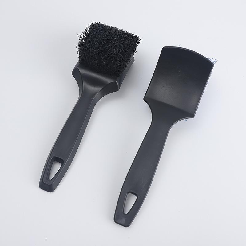 Customized Logo Auto PP Bristle Wheel Cleaning Brush with Handle Car Wheel Tire Rim Scrubbing Brush Car Wash Cleaning Tool