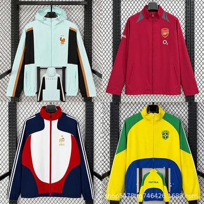2627 World Club Quality Football Windbreaker Waterproof Training Jacket Men