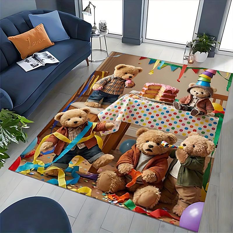 1pc Teddy Bear Party Chair Mat - Anime Cartoon Design, Festival Gift, Non-Slip Carpet for Office and Home Decorations.C023