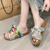 Women Slippers Summer New Fashion Colorful Lace-up Flat Bottom Sandals Woman Versatile Slip-On Flip Flops Casual Beach Shoes