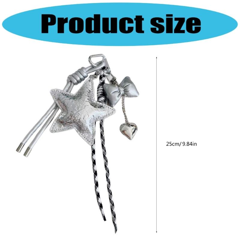 Crinkle Star Bag Charm Keychain Accessory With Sturdy Metal Hook for Purse Backpack Decoration