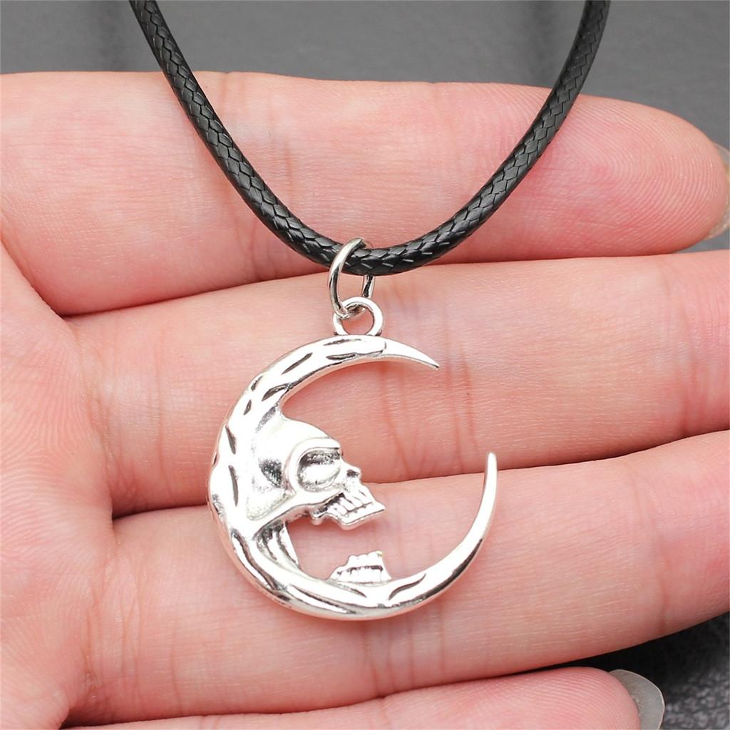 Skull Necklace Leather Chain 45cm Women's Jewelry Thanksgiving Day Creative Ornaments