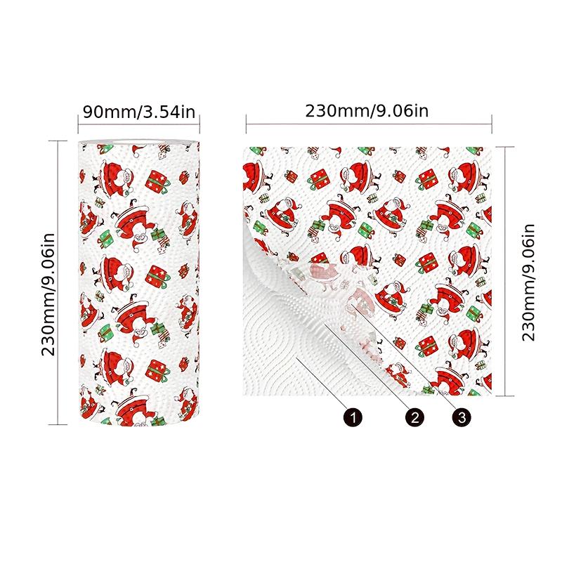 40Pcs/Roll Grease-proof Paper Food Paper Fried Food Paper Dish Towel Christmas Pattern Disposable Snacks Paper Kitchen Supplies