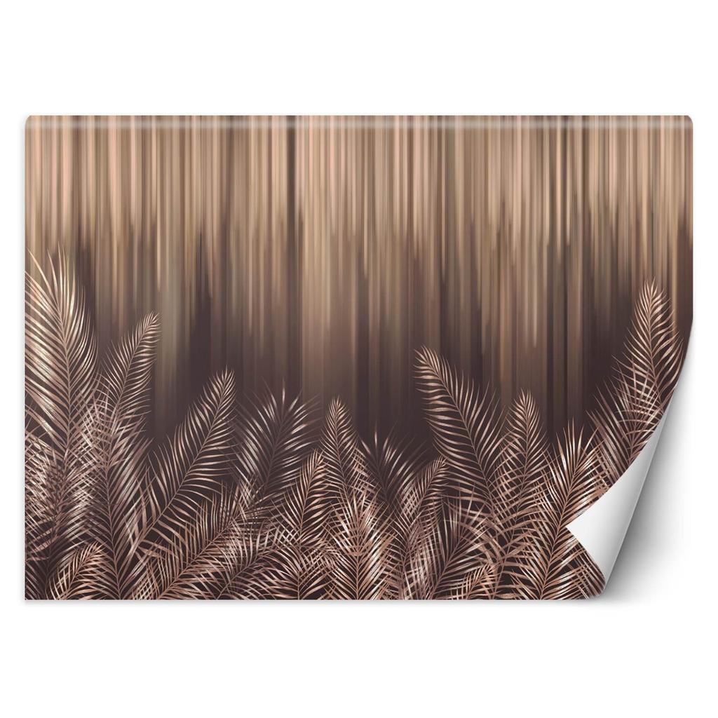 Wallpaper Exotic Palm Leaves Brown
