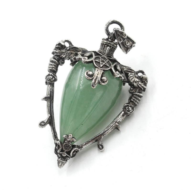 Crystal Pendulum Pendant Necklace Natural Stone Gemstone Charm Women Fashion OL Style Copper Plated Jewelry