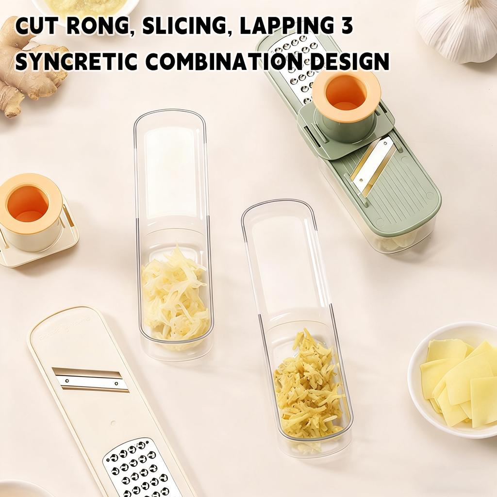 3 In 1 Mandoline Vegetable Garlic Kitchen Tool Multi-Function Kitchen Grinding Disc Garlic Crusher Household Kitchen Peeler