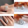 Silver Plated Rings Round White Sapphire Rhinestone Jewelry Party Ring Wedding