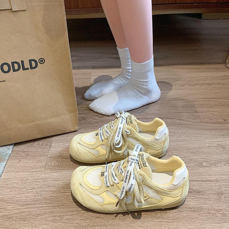 

Super fire soft sole inner height increase German training shoes women s 2025 spring and summer new versatile pair of shoelaces show feet small sports 40 жёлтый