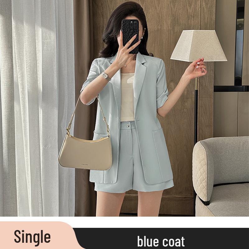 

Шикарный летний костюм-двойка в стиле богини: блейзер и шорты для женщин XL