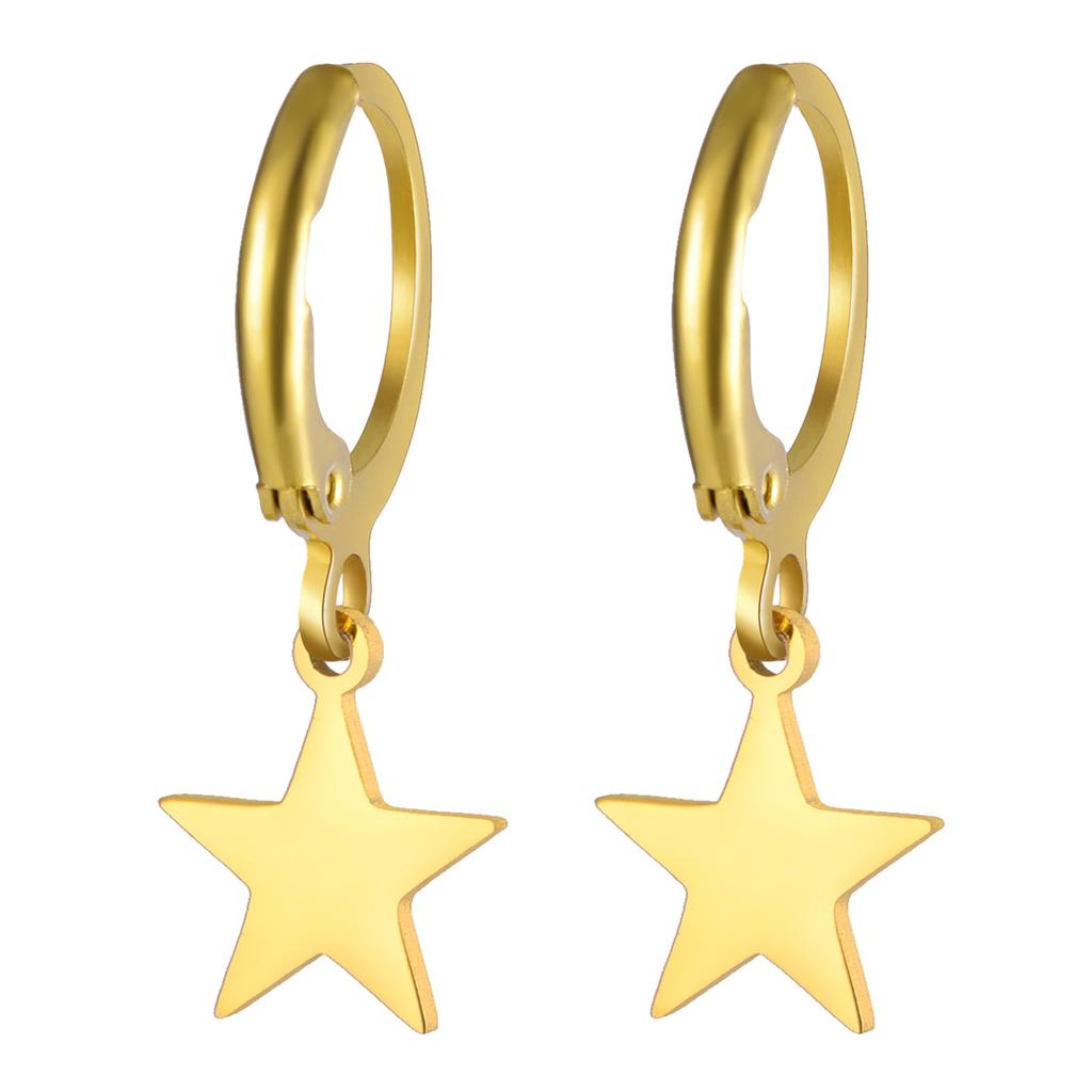 Classic Star And Moon Earrings Set With Starburst Cone Drop Dangle Earrings For Women Fashion Jewelry