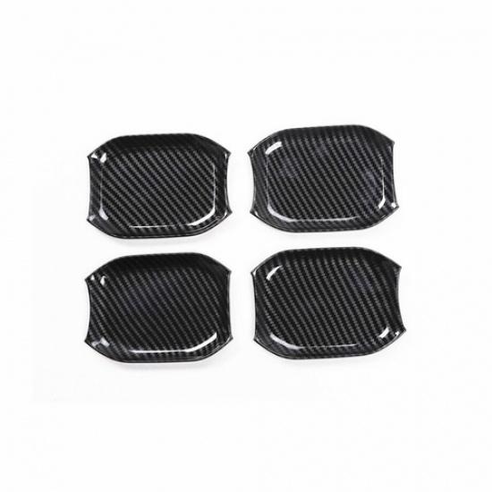 For Jeep   Gladiator JT Carbon Fiber Car Door Handle Bowl Cover Trim 4P