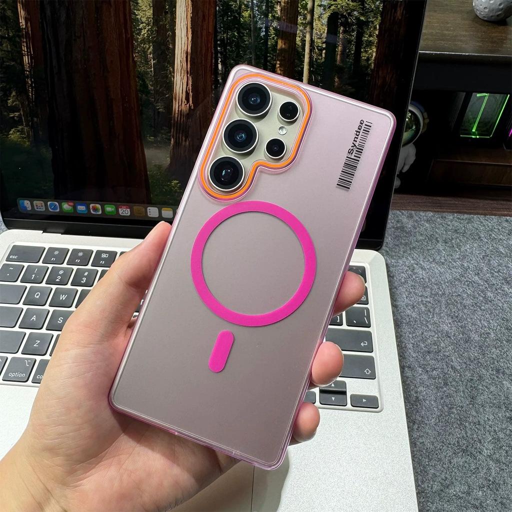 Slim Matte Clear Magnetic Phone Case For Samsung S25 S24 S23 S22 S21 Note 20 Ultra Plus FE A17 A07 A56 A26 A36 A16 A06 A55 Cover