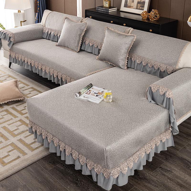 Sofa Cushion Summer Summer Summer Summer Summer Mat European Style Ice Silk Non-Slip Rattan Mat Modern Living Room Sofa Cover