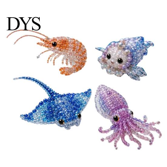 3D Beaded Animal Kit Tiny DIY Kit, Cute Mini Sea Life Beads Embroidery Relaxing Craft Activity Handmade Bead Art Making Set for Adults, Lovers Project