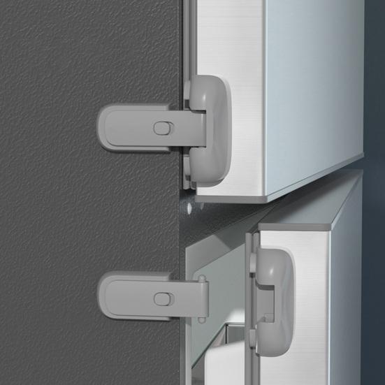 2Pcs Child Safety Refrigerator Lock Self-adhesive Multi-Purpose Drawer Cupboard Oven Fridge