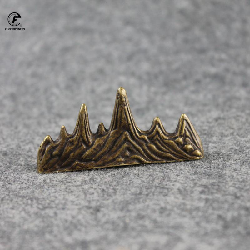 New Chinese Creative Vintage Brass Copper Mountain Peaks Pen Holder Penholder Bracket Storage Rack Gift Ornament Stationery