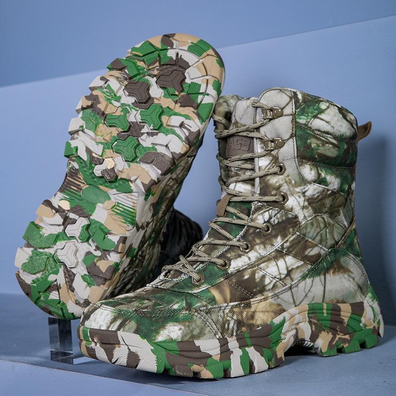 2025 Men s Plus Size Camouflage High-Top Hiking Boots for Outdoor Training 47