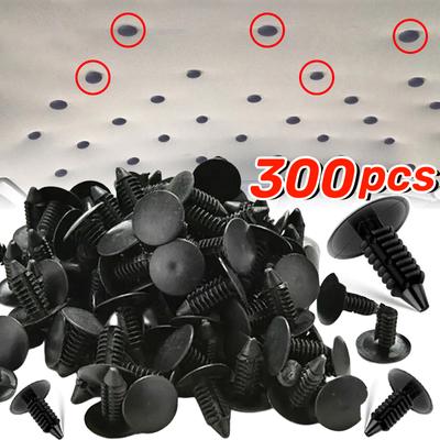 100/300pcs Auto Fastener 8mm Hole Nylon Clips For Car Fender Bumper Shield Retainer Plastic Rivet For Universal Automobile Snap