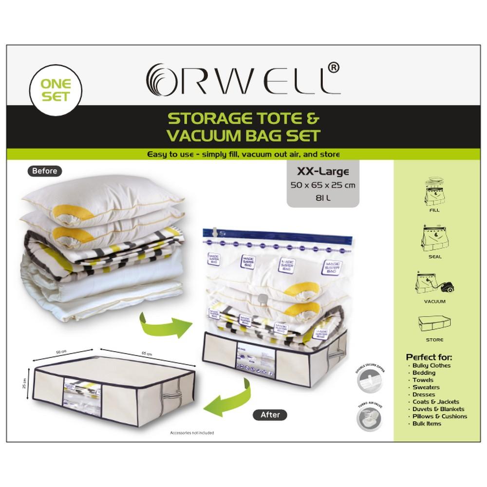 Orwell Storage Tote & Vacuum Bag Set XX-Large 50 x 65 x 25cm