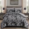 Paisley Comforter Set Queen Size,3 Piece Quilt Cover Boho Bedding Set Soft All Season 1 Comforter Cover 2 Pillow Shams Full Size