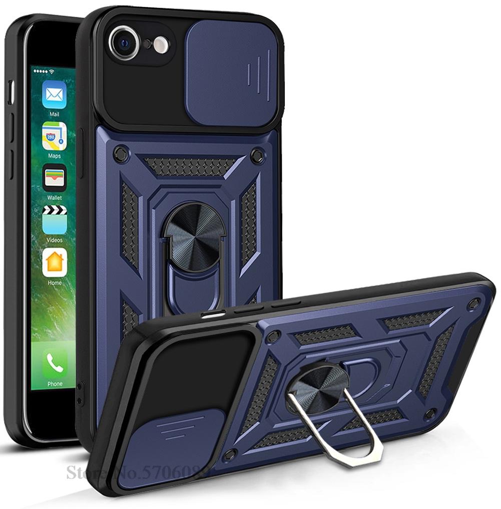 For iPhone SE 2020 Case SE 2022 SE 2 3 SE2 SE3 Shockproof Armor Lens Protector Phone Cover For iPhone 7 8 iPhone7 Case With Ring